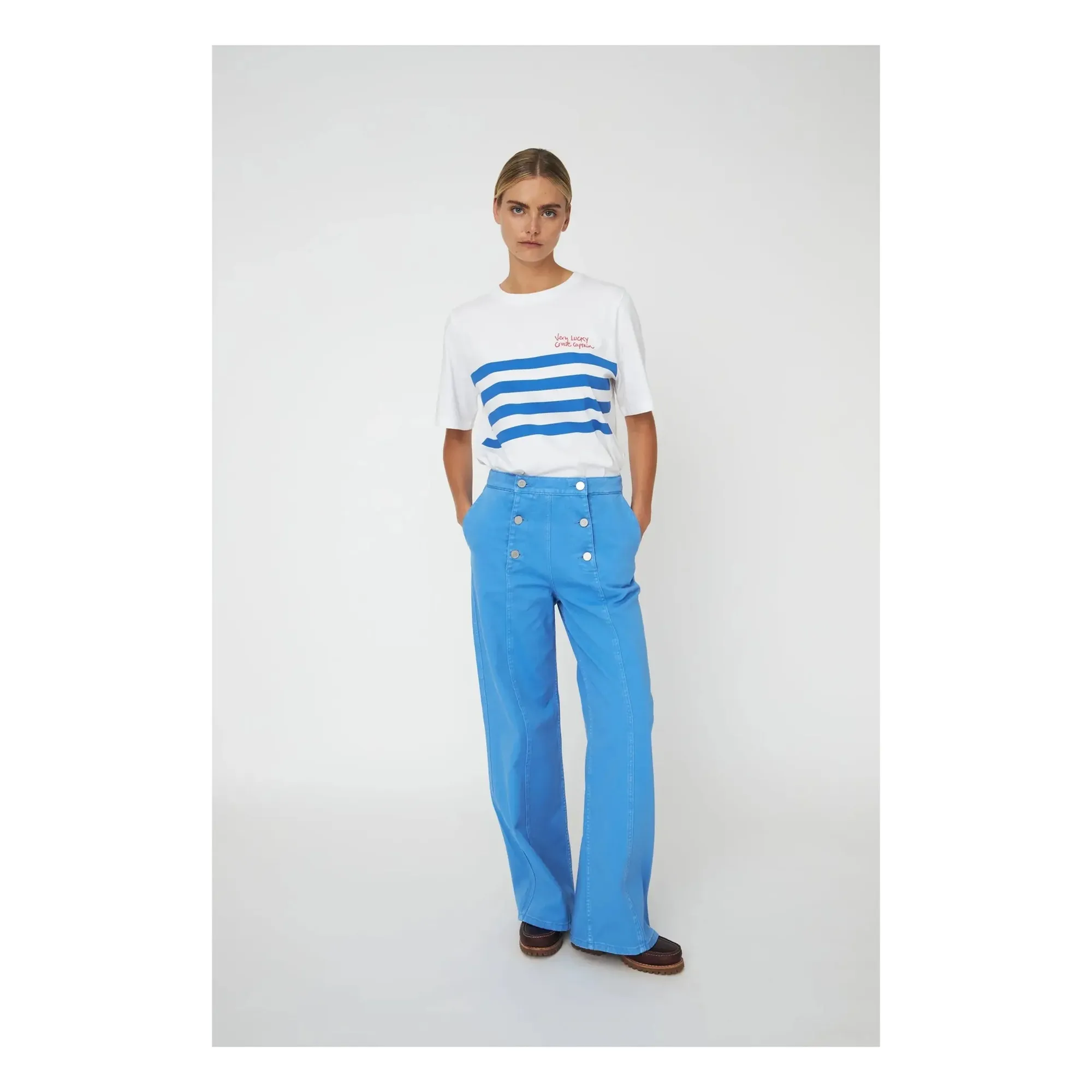 Stella Nova Blue Sailors Organic Cotton Trousers