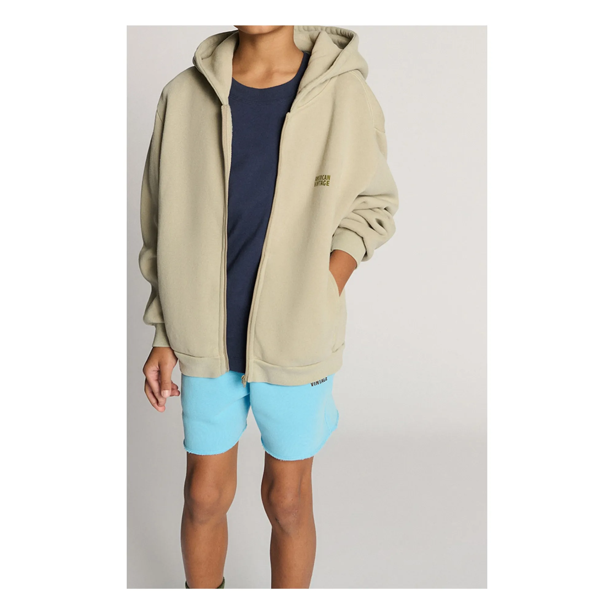 Sweat Zippé Izubird | Gris clair- Image produit n°1