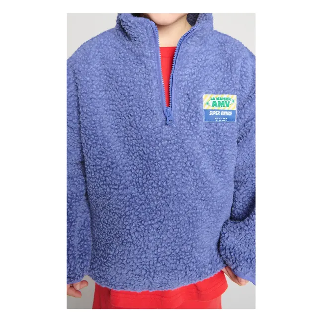 Sweat Demi Zip Façon Sherpa Hoktown Fibres Recyclées | Violet