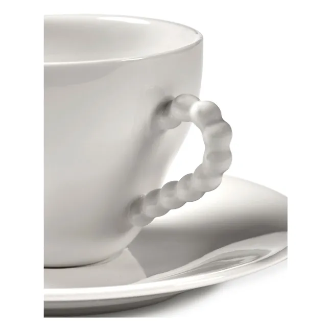 Tasses et soucoupes Perle Fine, Wouters & Hendrix - Set de 2 | Blanc