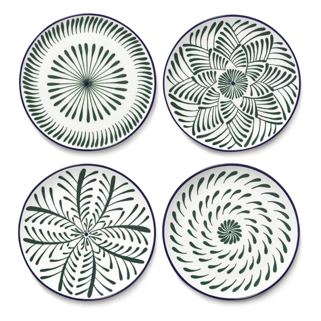 Baazar Dinnerteller, Waww La Table - 4er Set | Grün