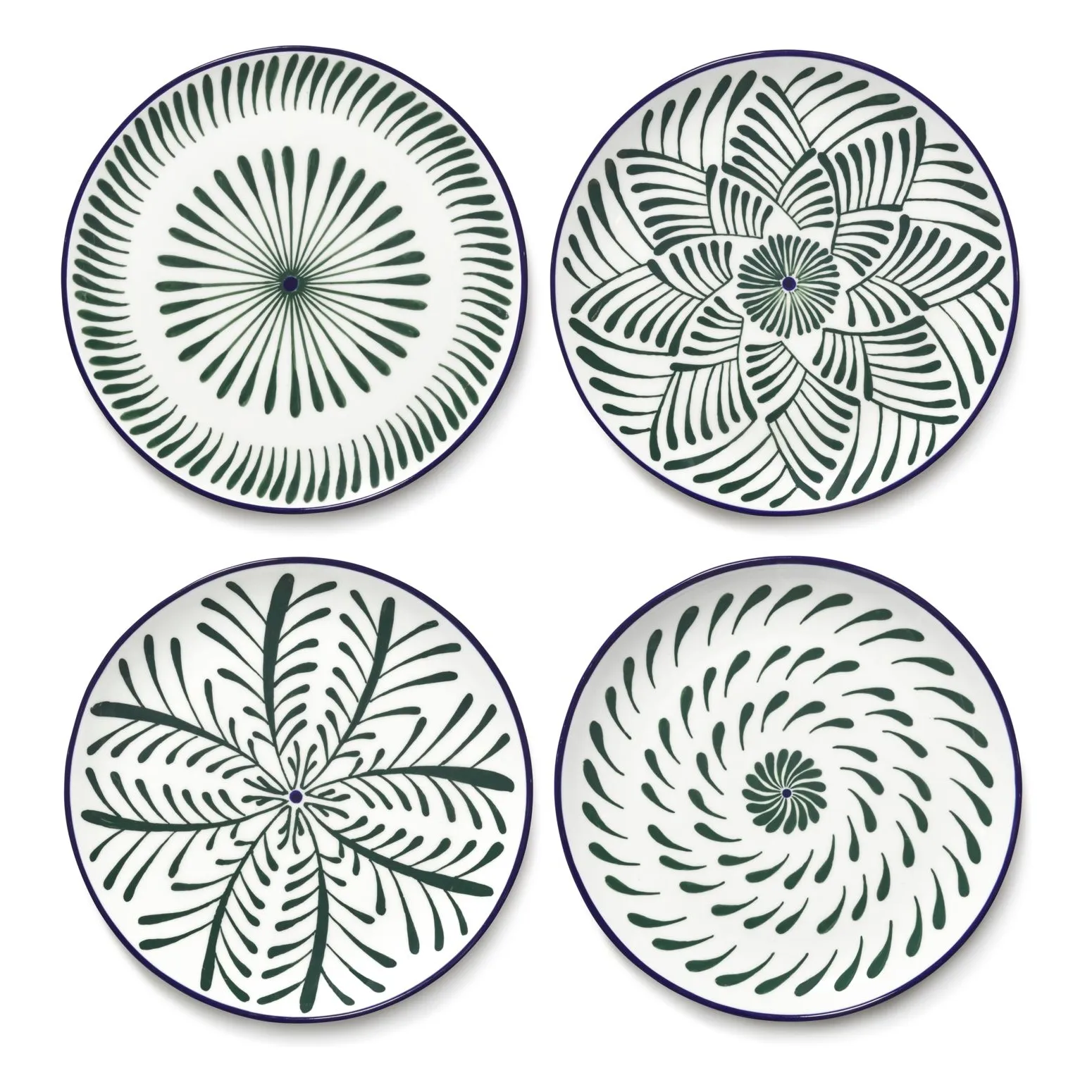 Serax Green Baazar Dessert Plates, Waww La Table - Set Of 4