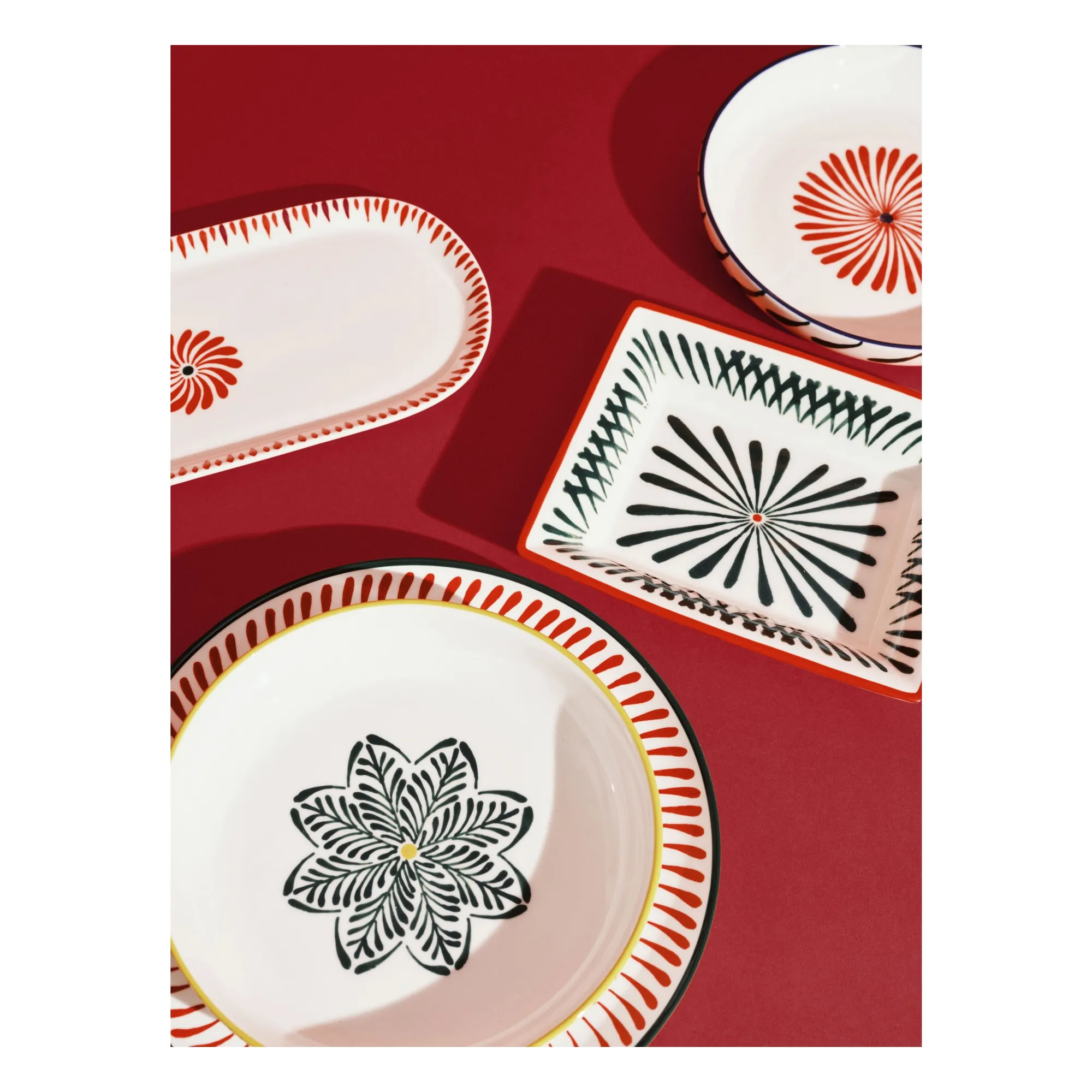 Assiettes creuses Baazar, Waww La Table - Set de 4 | Rouge- Image produit n°1