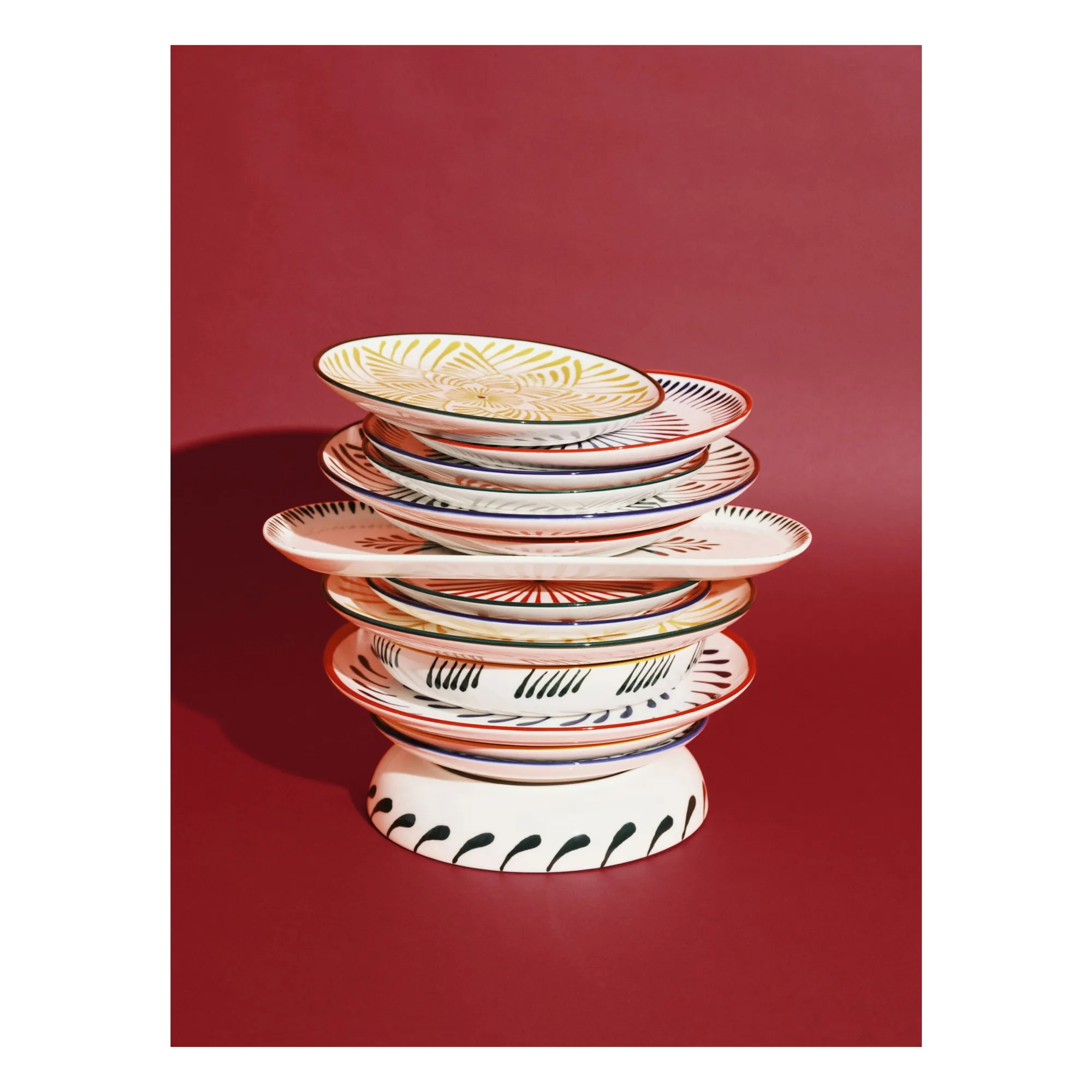 Assiettes creuses Baazar, Waww La Table - Set de 4 | Rouge- Image produit n°0