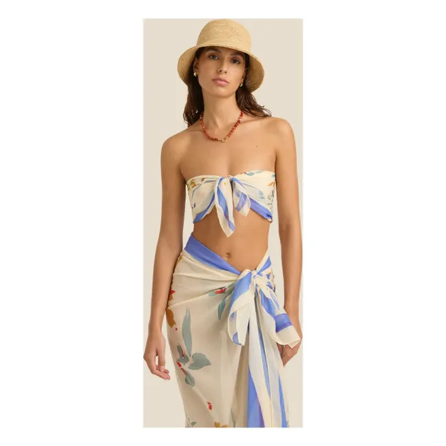 Bufanda de algodón orgánico Posy | Beige