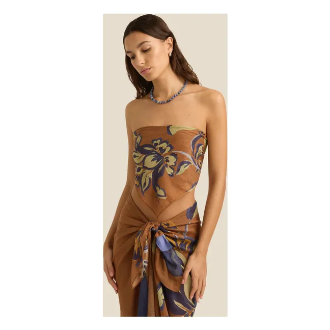 Bufanda Florienne de algodón orgánico | Marrón