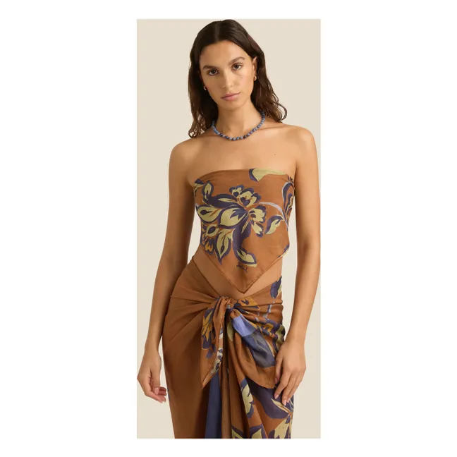 Bufanda Florienne de algodón orgánico | Marrón