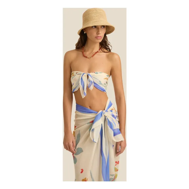 Bufanda de algodón orgánico Posy | Beige