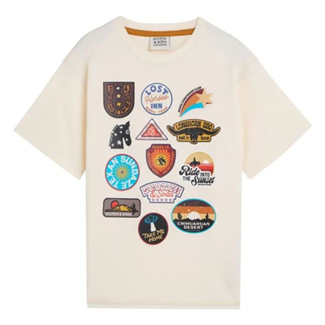 T-shirt Ecussons Coton Bio | Ecru