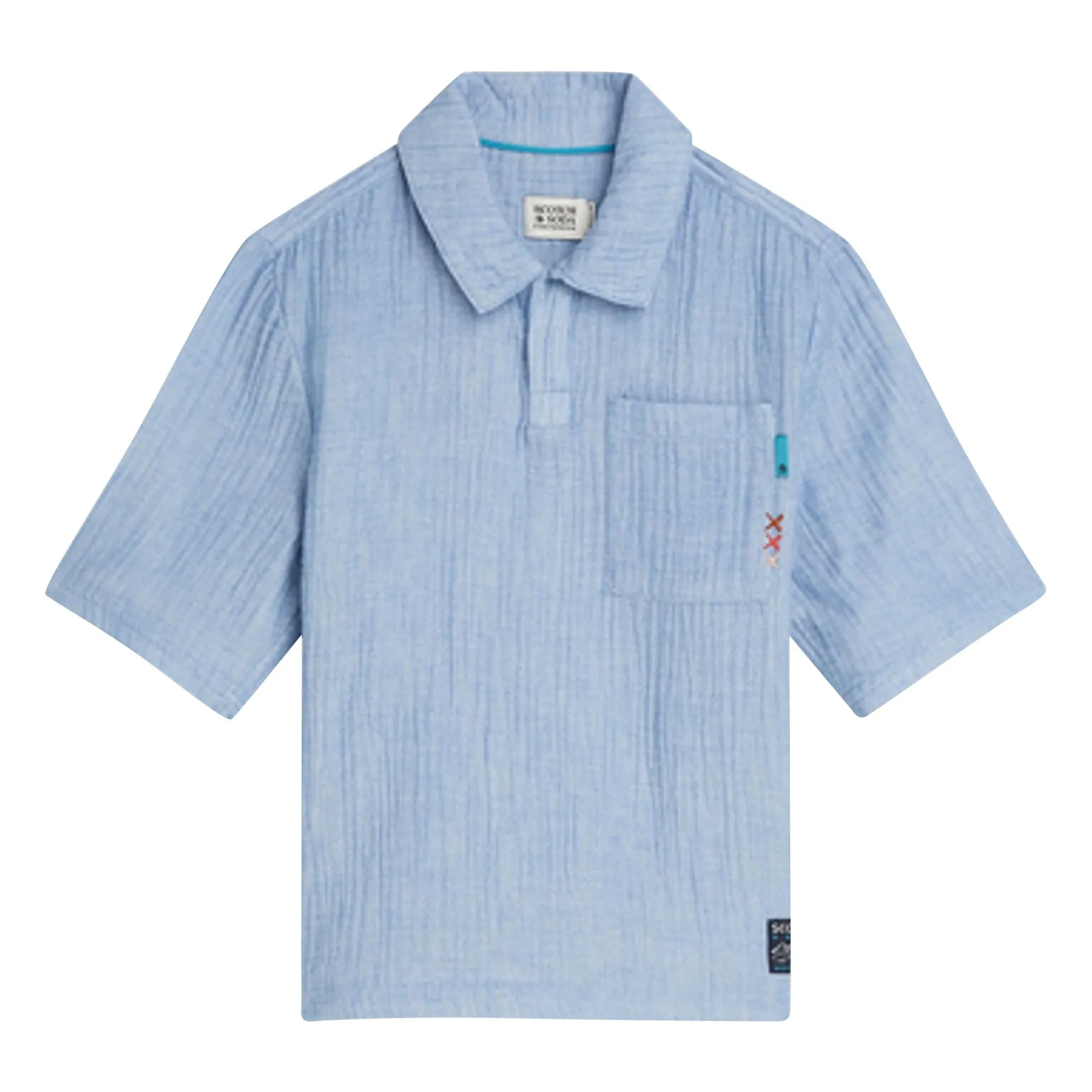 Scotch & Soda Light Blue Polo Chambray Shirt