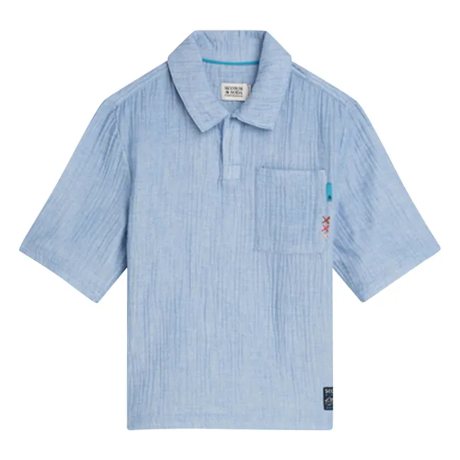 Chemise Polo Chambray | Bleu Clair