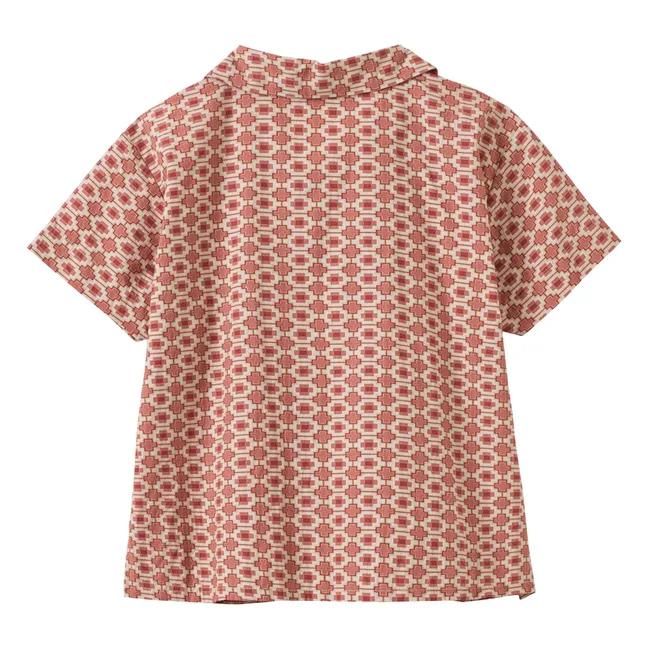Chemise Bamboo Géométrique | Brique