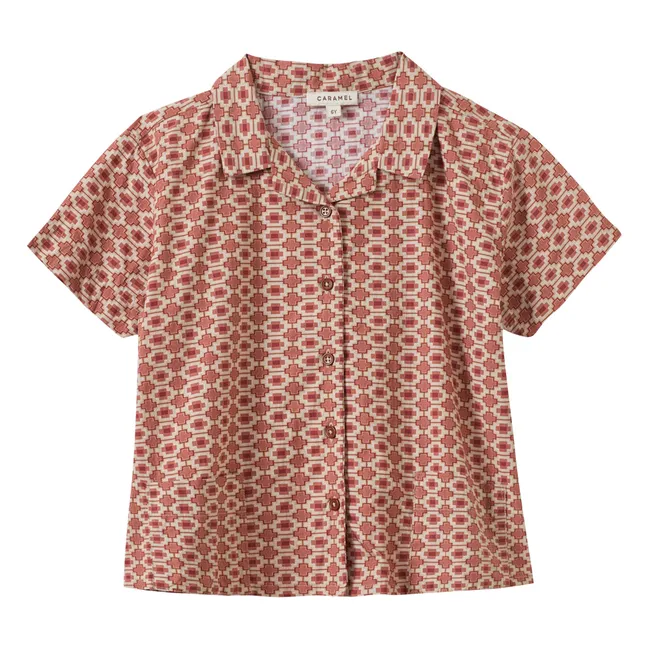 Chemise Bamboo Géométrique | Brique