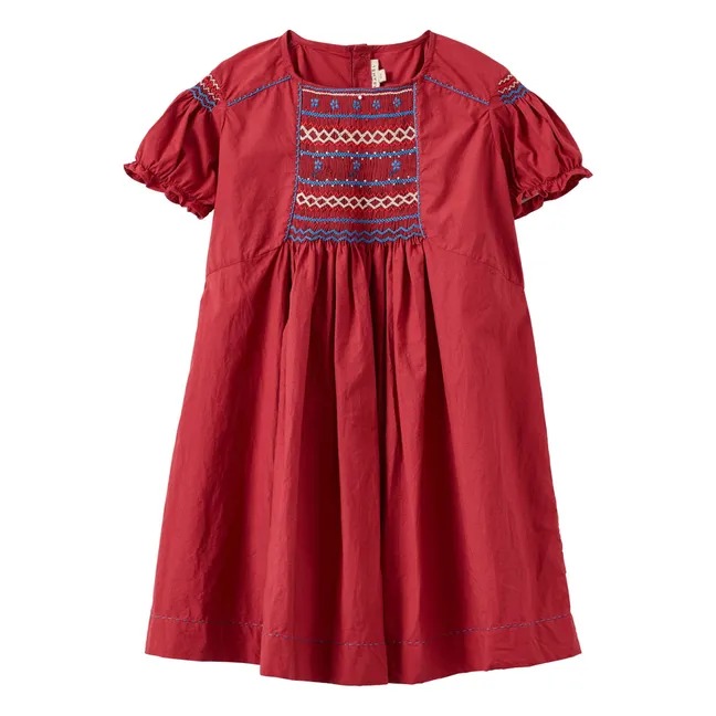 Vestido Moringa Smocked | Rojo Cereza