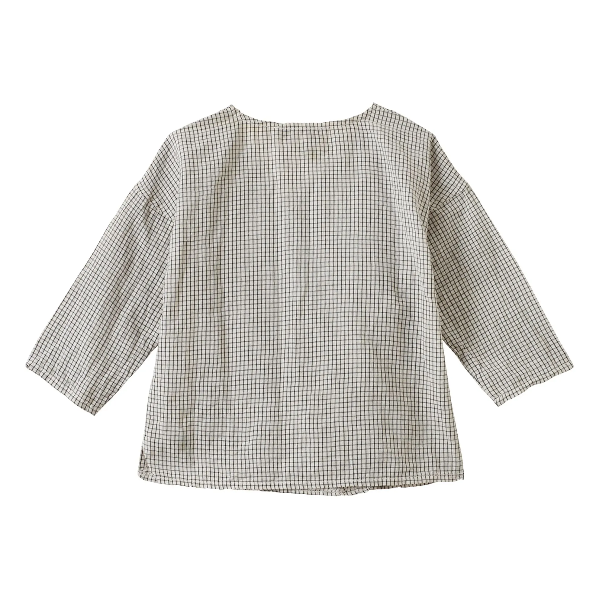 Ensemble Top et Pantalon Acorus Carreaux | Blanc- Image produit n°1