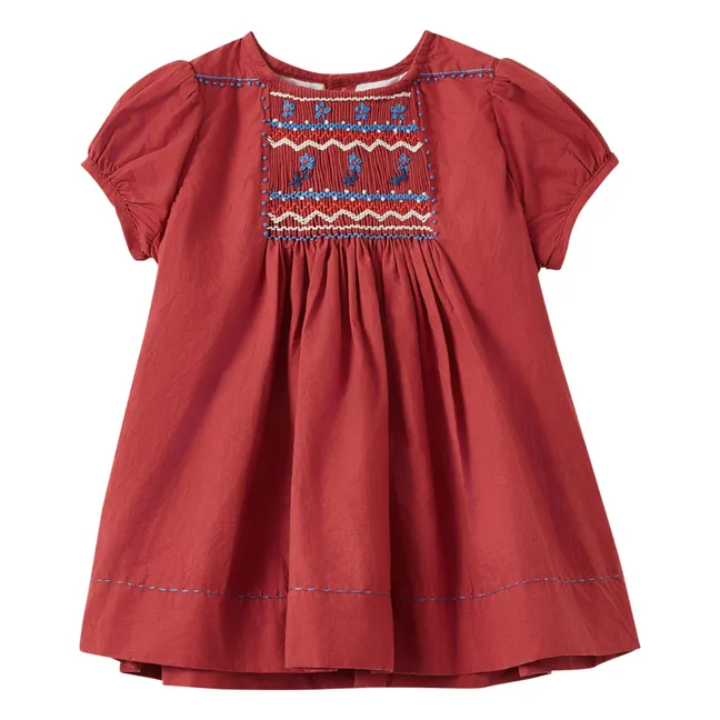 Dress and Bloomer Smocké Moringa set | Burgundy