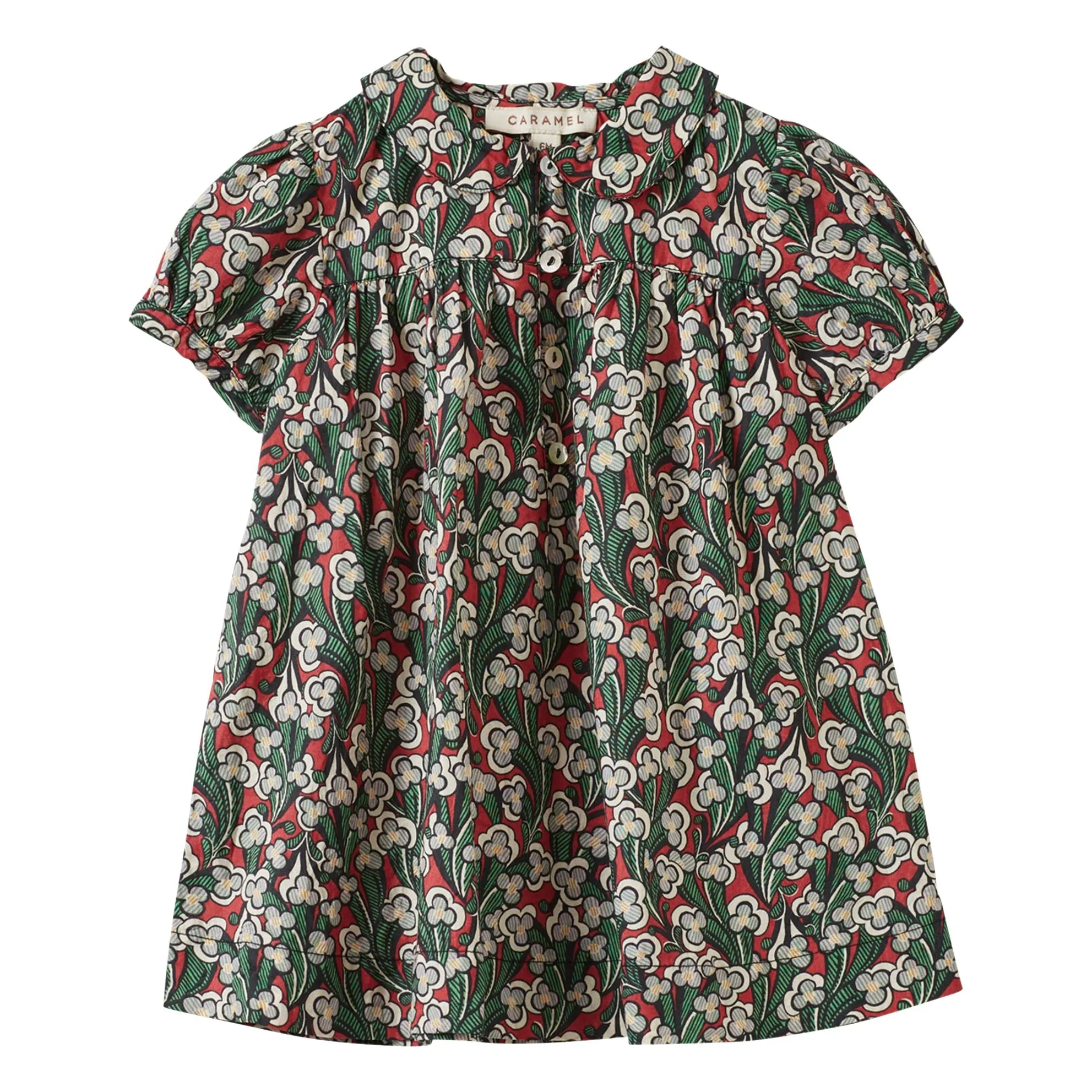 Caramel Burgundy Nina Liberty Dress And Bloomer Set
