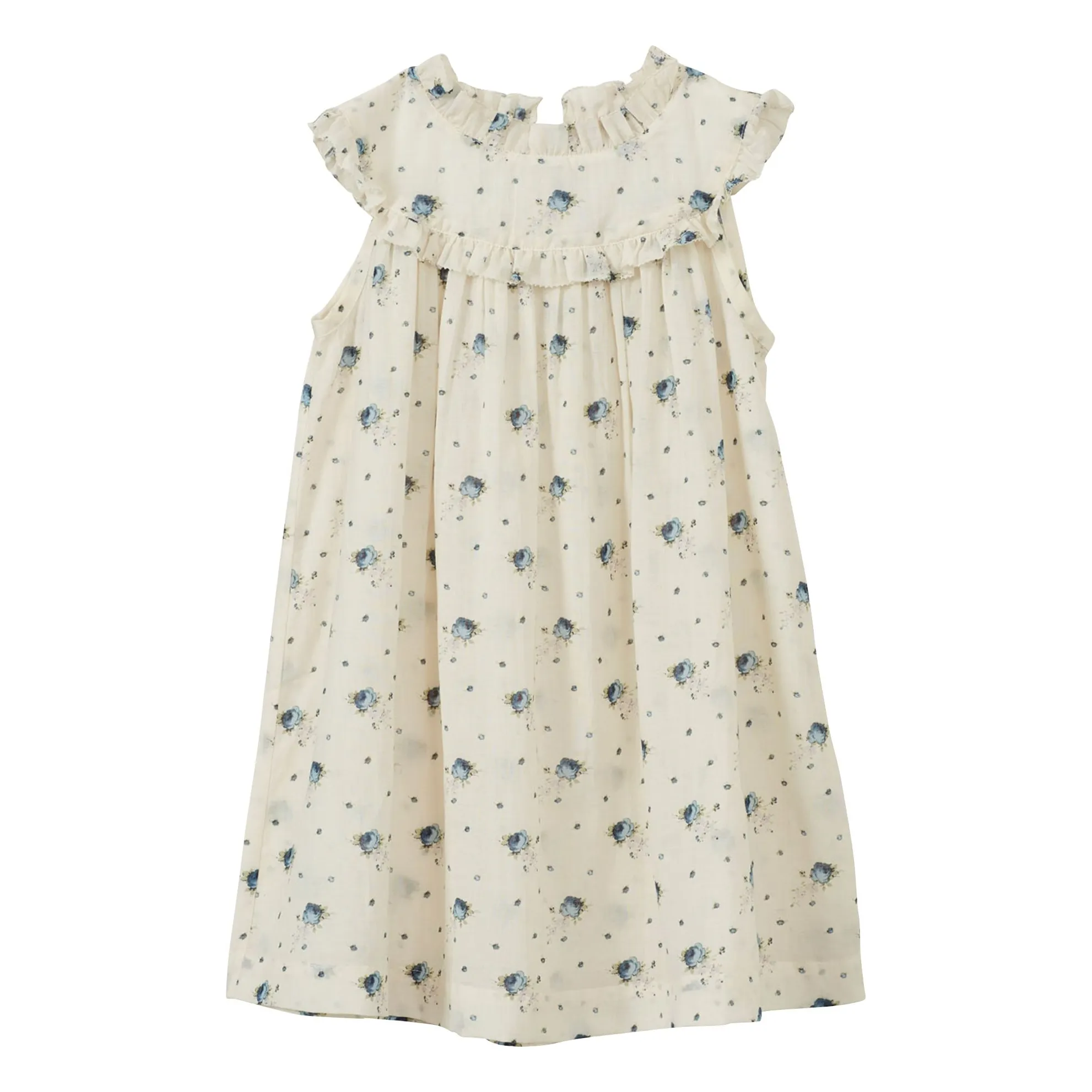 Robe Delilah Fleurs | Ecru- Image produit n°0