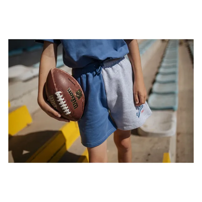 Short Colorblock Logo Coton Bio | Gris chiné