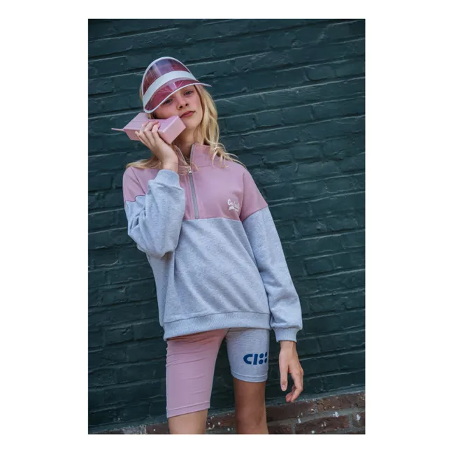 Cycliste Colorblock Coton Bio | Gris chiné