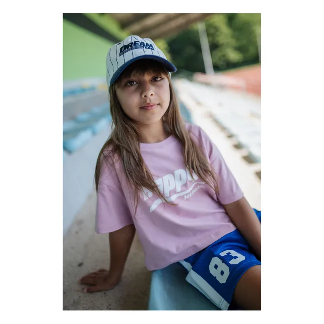 Camiseta corta Happy Human de algodón orgánico | Rosa