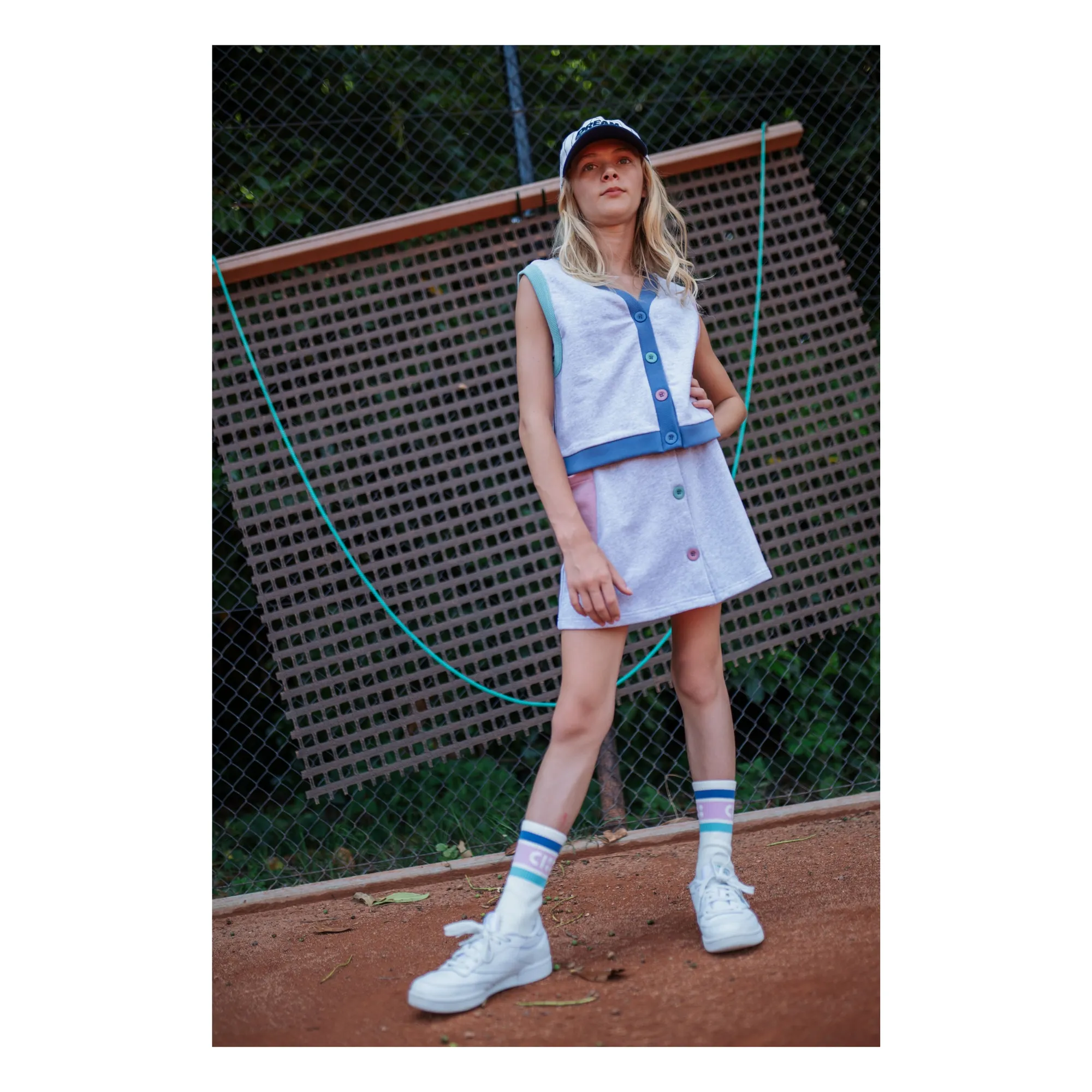 Jupe Cargo Colorblock Coton Bio | Gris chiné- Image produit n°1