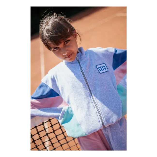 Chaqueta de algodón orgánico Colorblock CISS | Gris Jaspeado