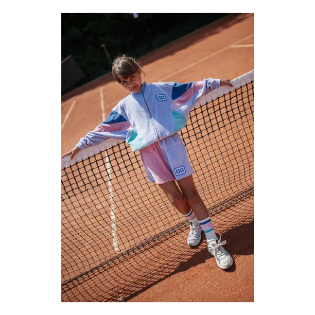 Chaqueta de algodón orgánico Colorblock CISS | Gris Jaspeado