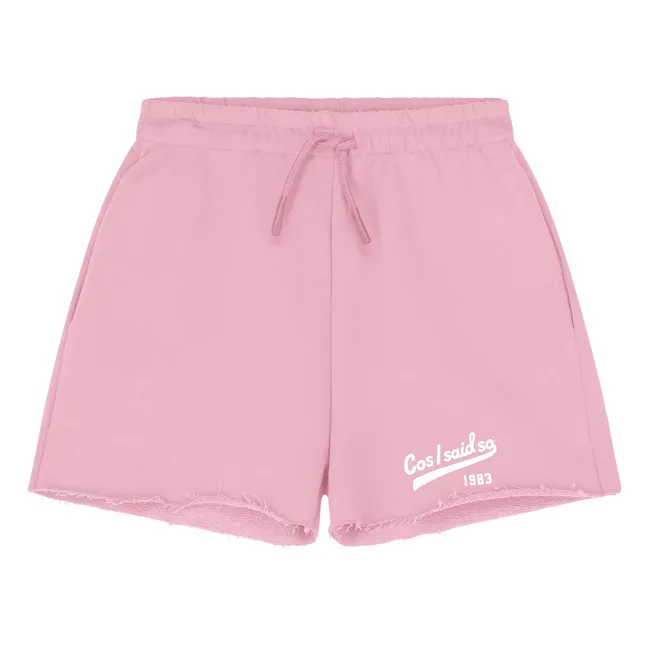 Cut Off Logo Jogger Shorts Algodón orgánico | Rosa