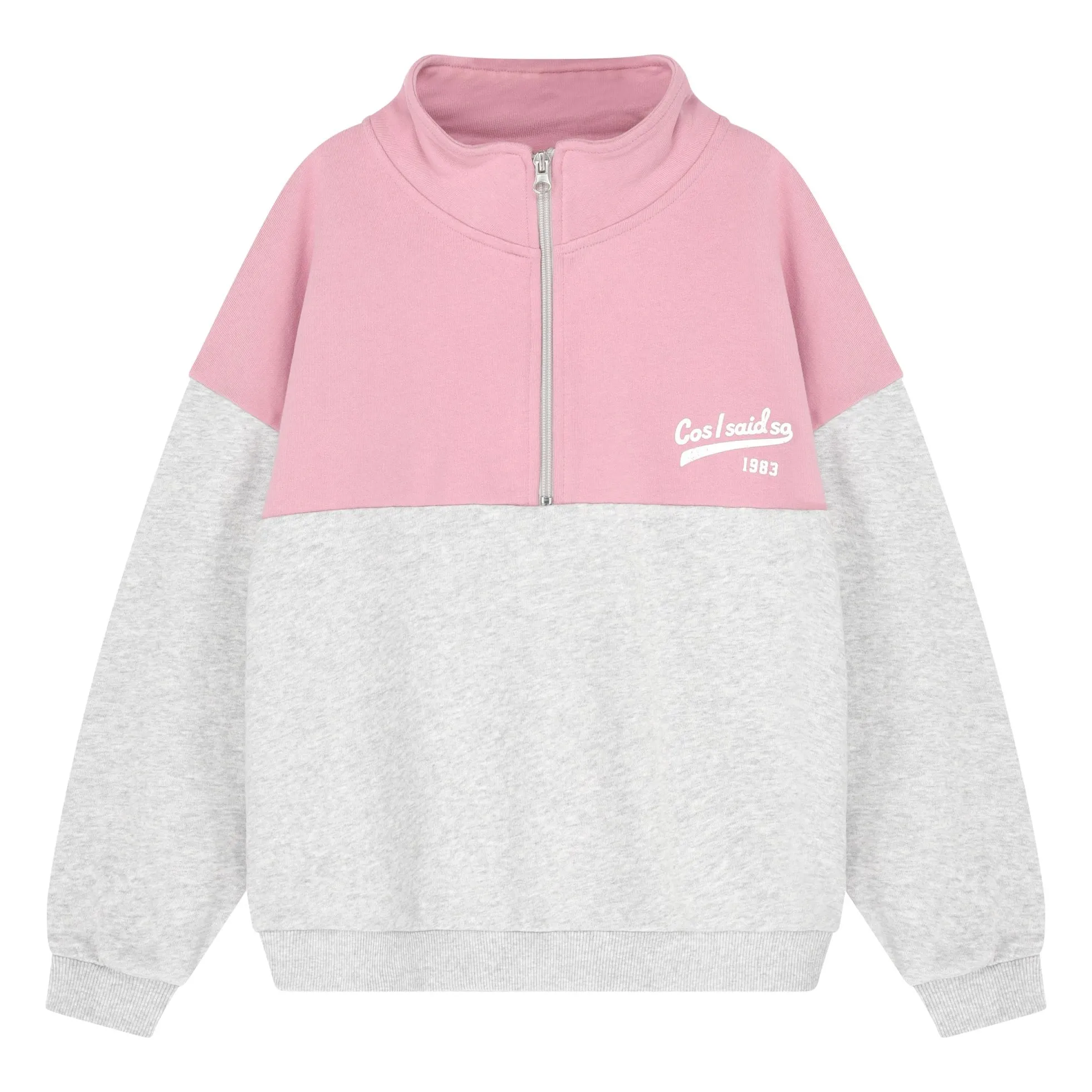 Sweat Zippé Logo Coton Bio | Rose- Image produit n°0