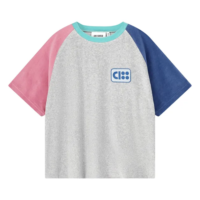 Colorblock Organic Cotton Short T-Shirt | Heather grey