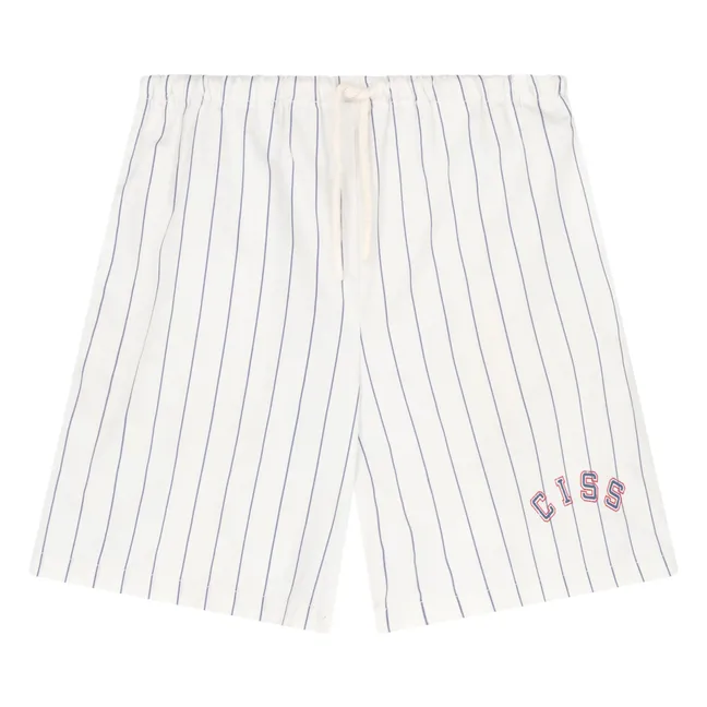 Pantalones cortos a rayas CISS | Blanco