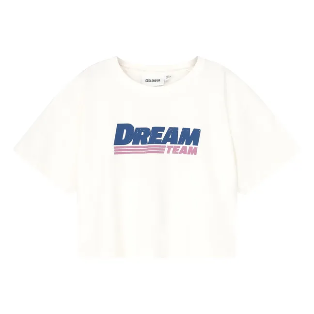 Camiseta corta de algodón orgánico Dream Team | Blanco