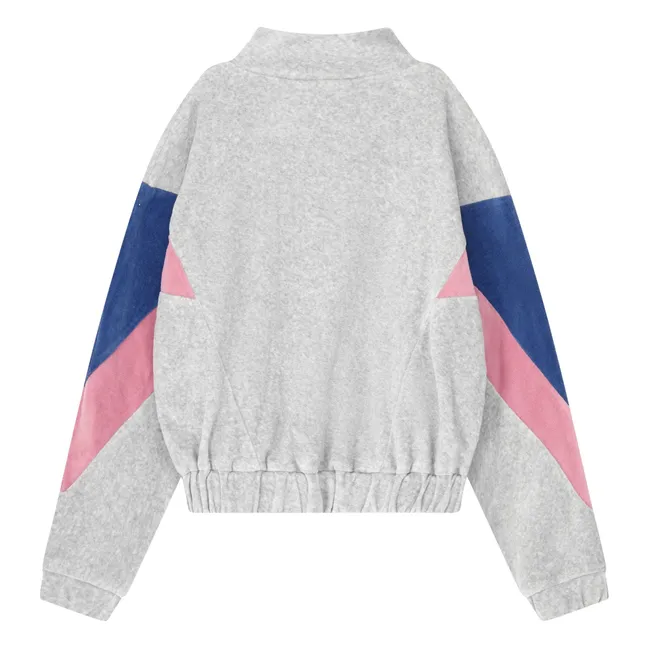 Veste Colorblock CISS Coton Bio | Gris chiné