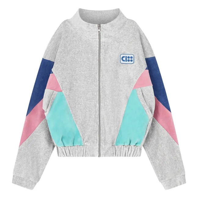 Chaqueta de algodón orgánico Colorblock CISS | Gris Jaspeado