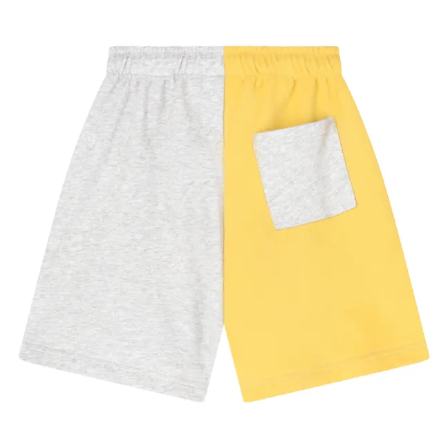 Colorblock Logo Shorts aus Bio-Baumwolle | Grau Meliert