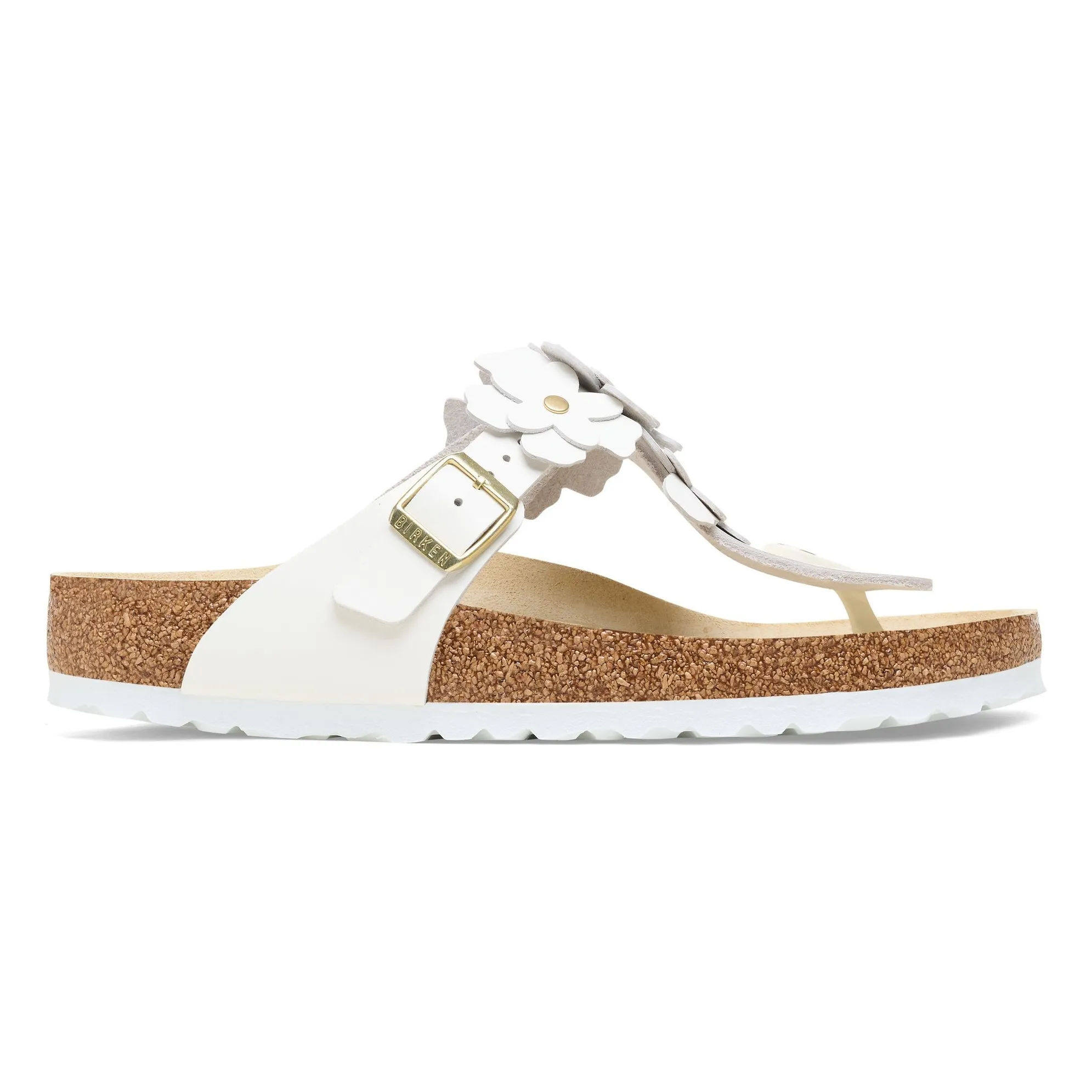 Sandales Gizeh Flower Embellishment Cuir Naturel | Blanc- Image produit n°0