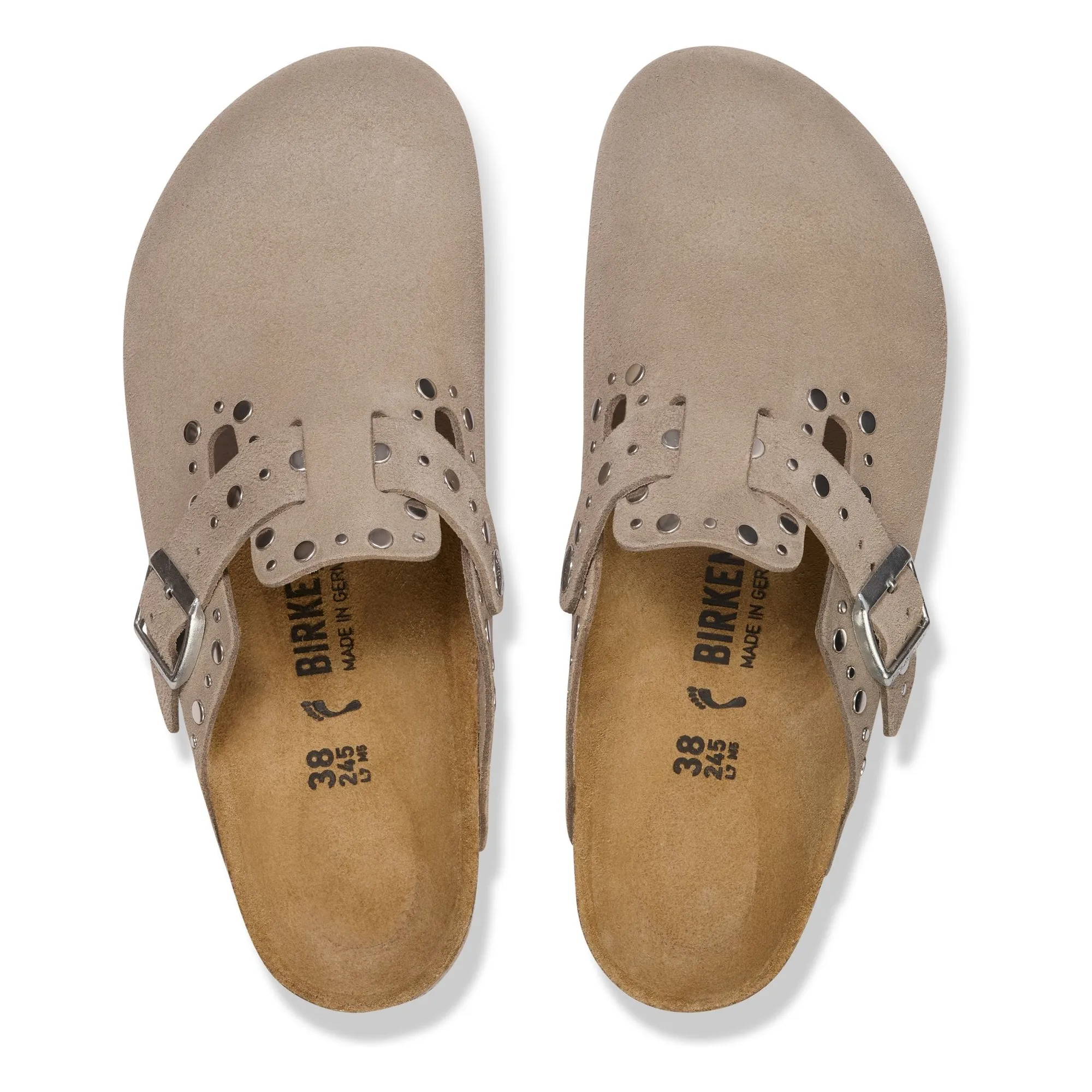 Sabots Boston Rivets Suède | Taupe- Image produit n°4