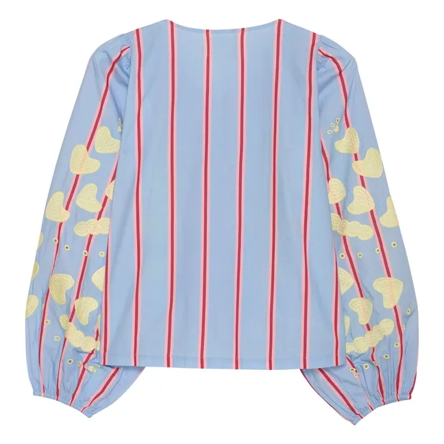 Elisabeth organic cotton blouse | Blue