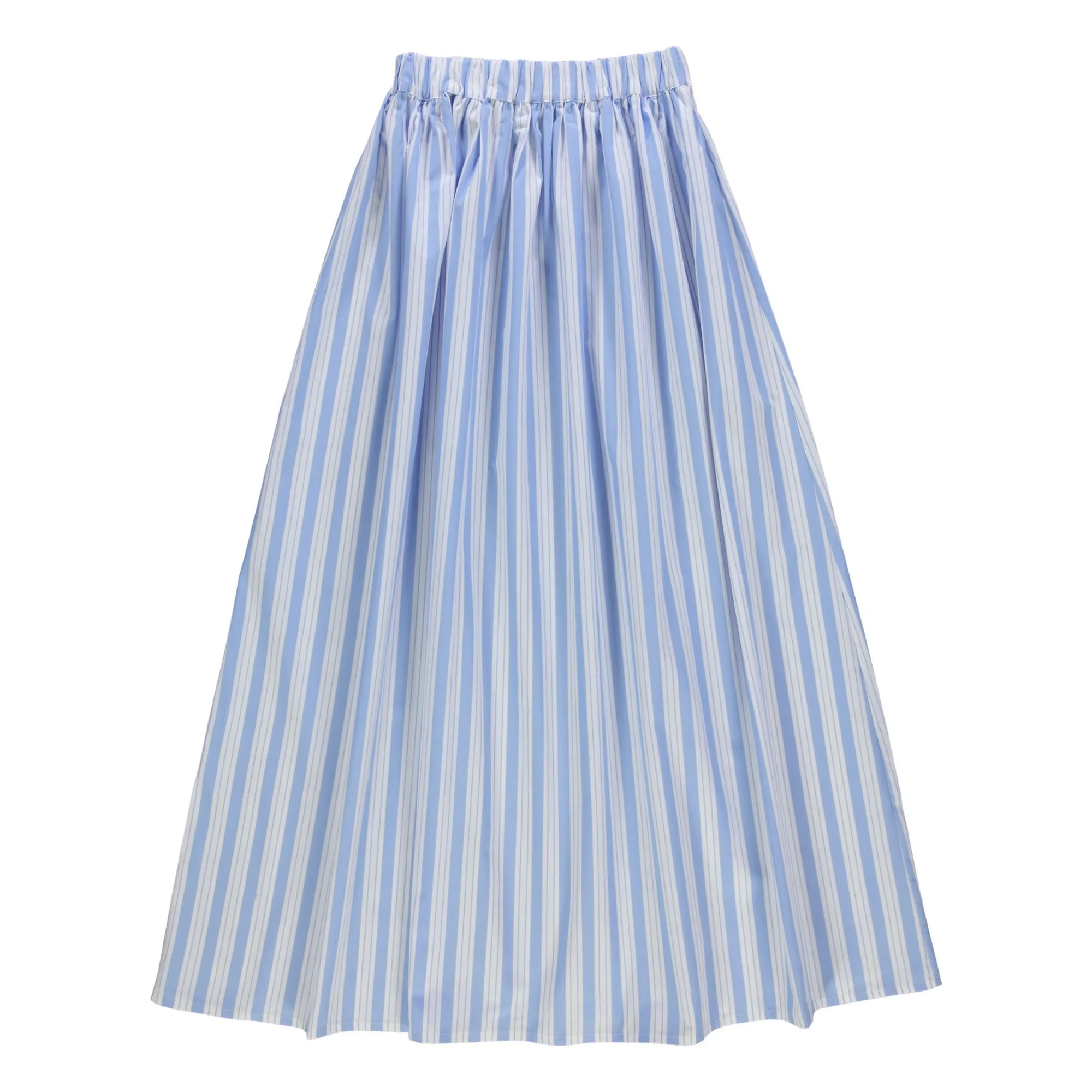 Poudre Organic Women's Blue Chia Stripes Cotton Poplin Skirt