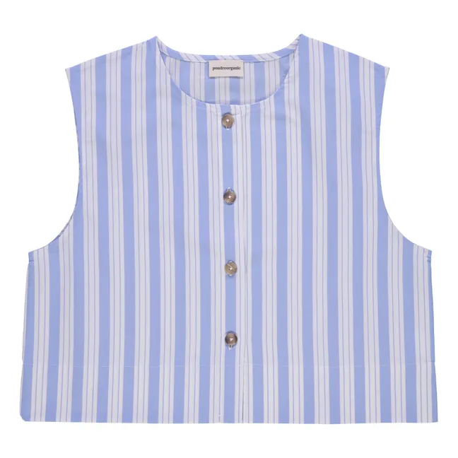 Blusa de rayas vainilla | Azul