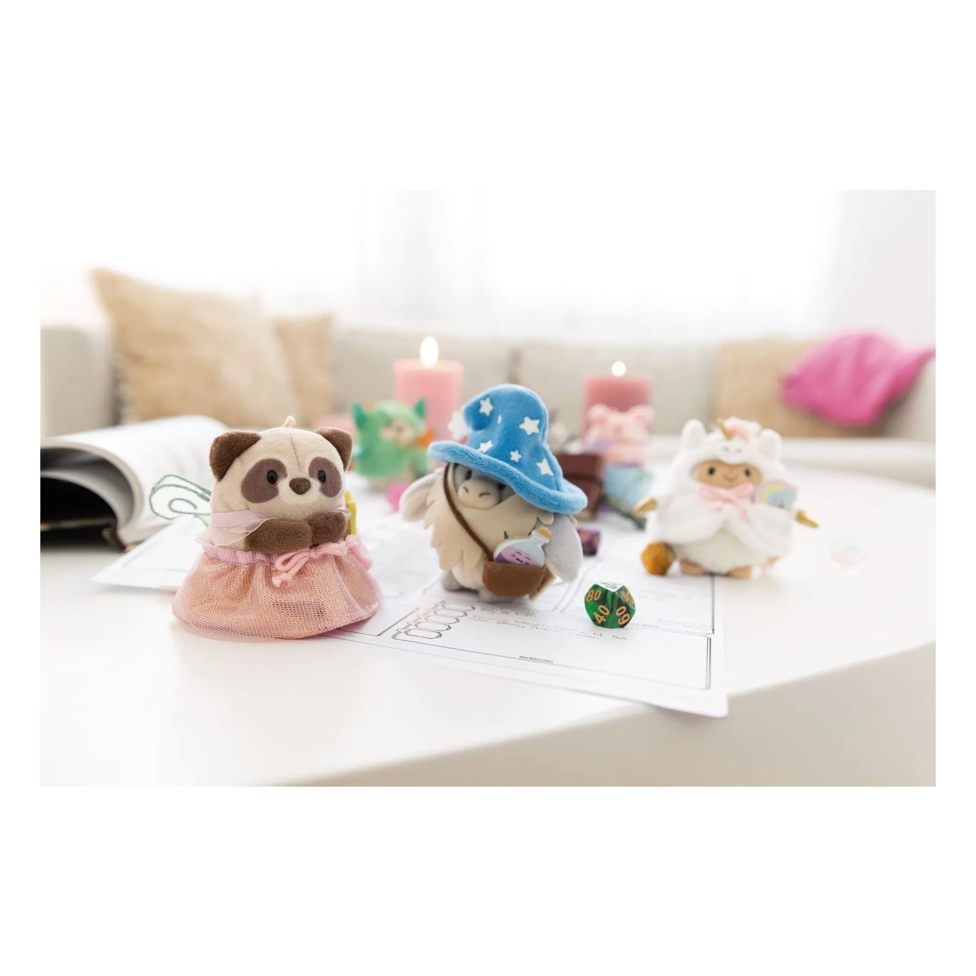 Peluche Raton Laveur Rakuma et son déguisement Fée | Rose- Image produit n°1