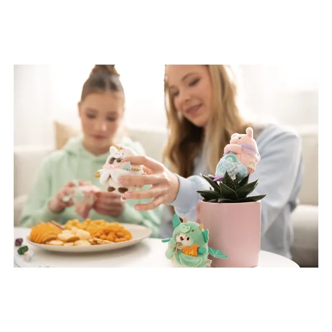 Peluche de oveja de lana con disfraz de unicornio | Blanco