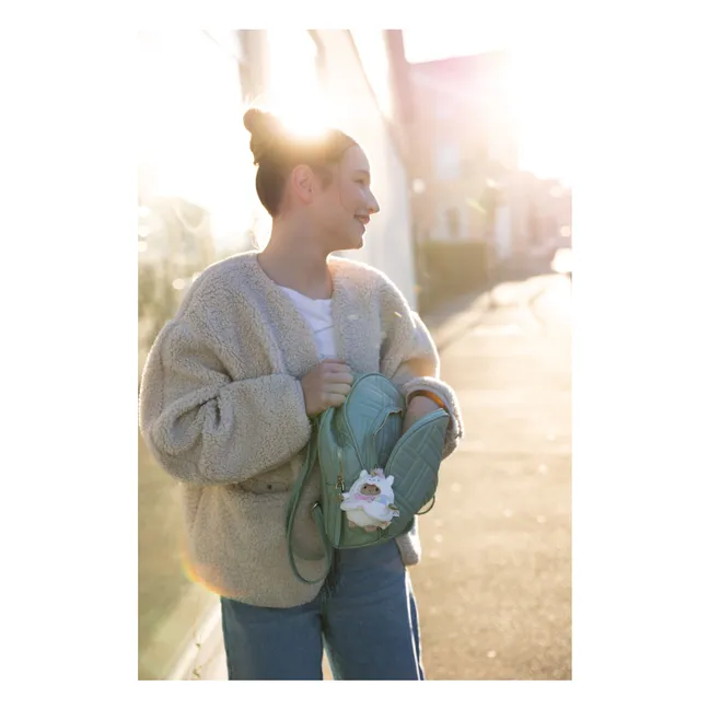Peluche de oveja de lana con disfraz de unicornio | Blanco