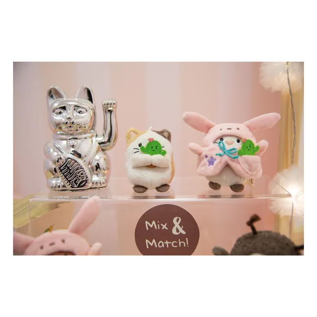 Peluche Chat Angy et son déguisement Lapin | Rose