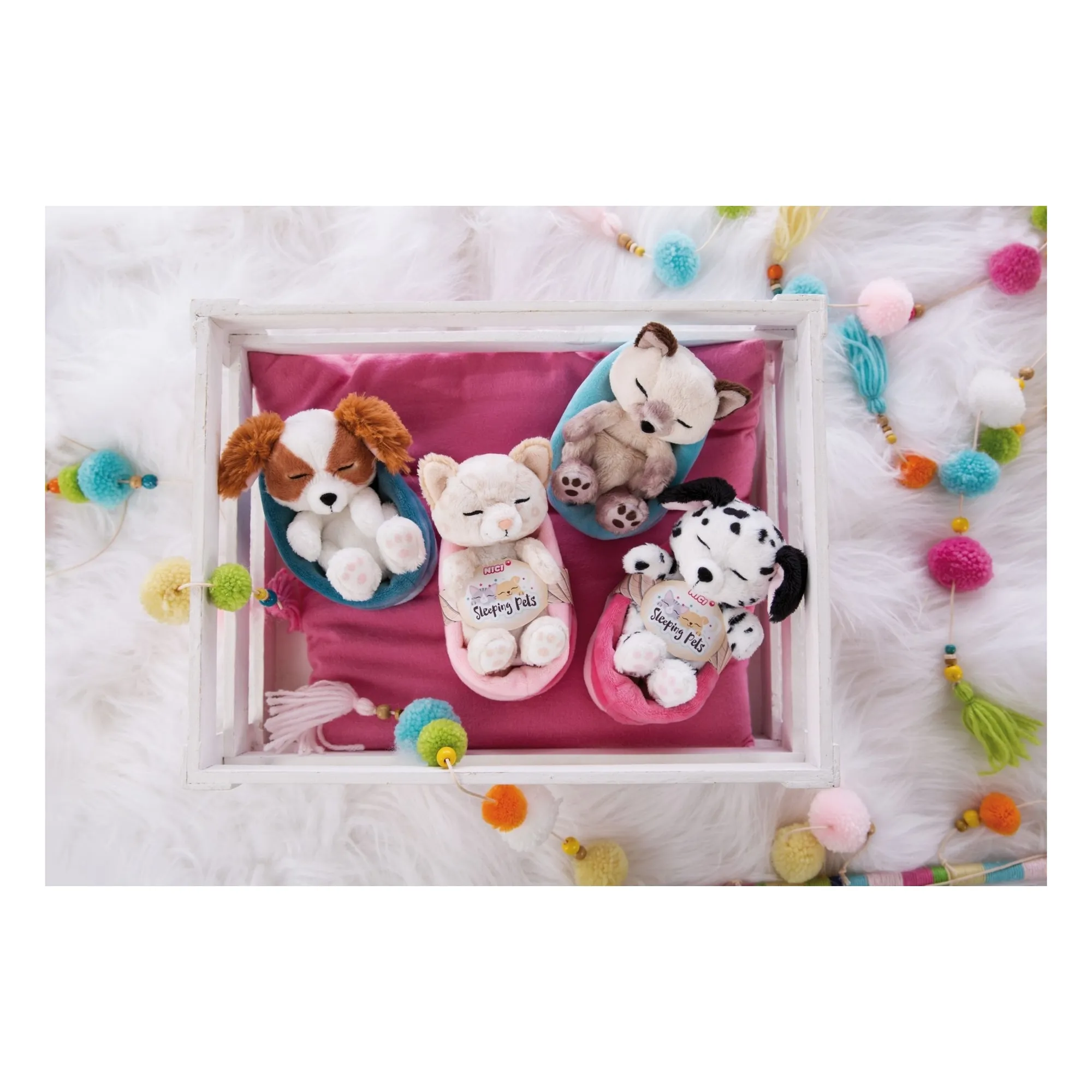 Peluche Chat Léopard - Sleeping Pets | Ecru- Image produit n°1