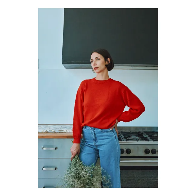 The Rouge Organic Cotton Sweater | Red
