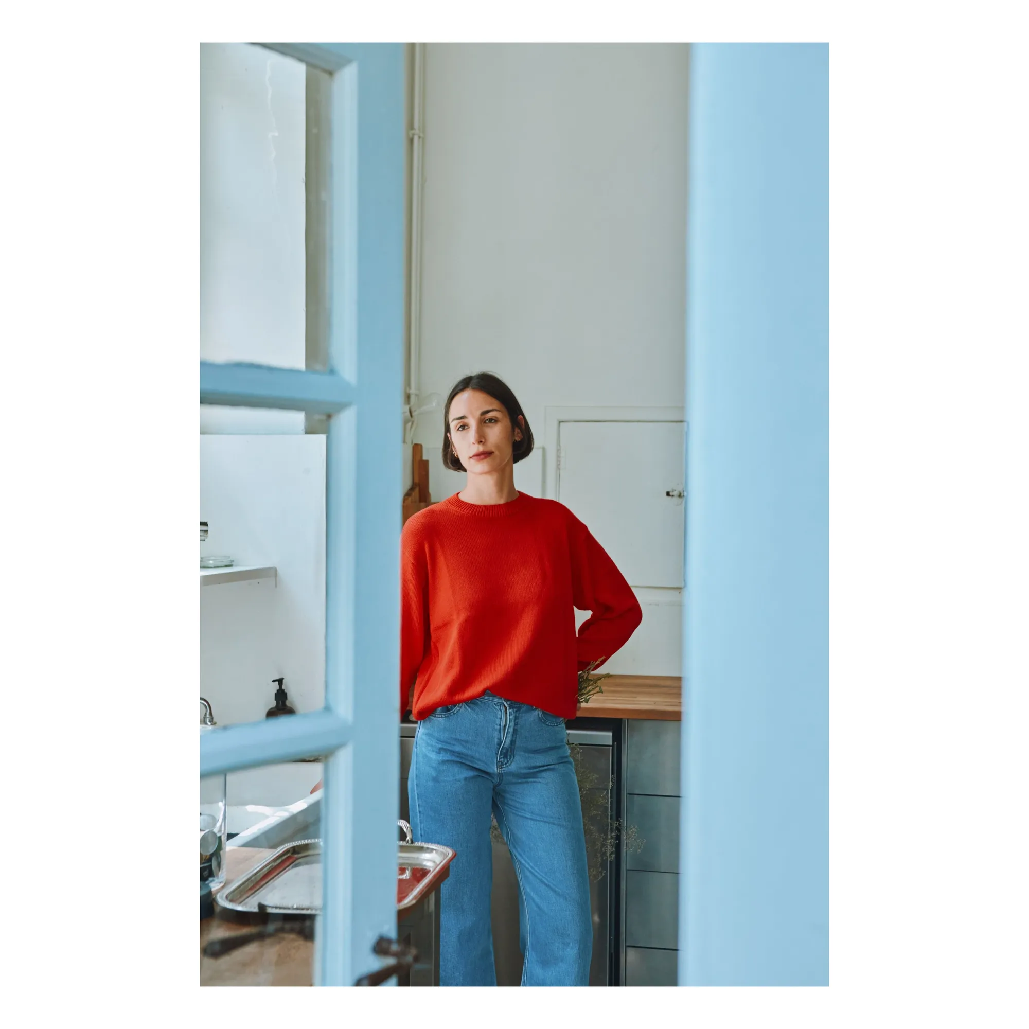 The Rouge Organic Cotton Sweater | Red- Product image n°2