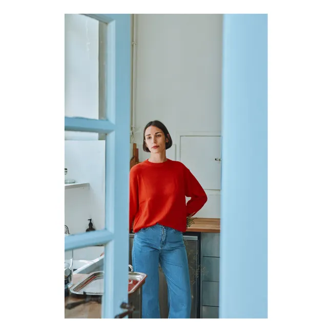 The Rouge Organic Cotton Sweater | Red