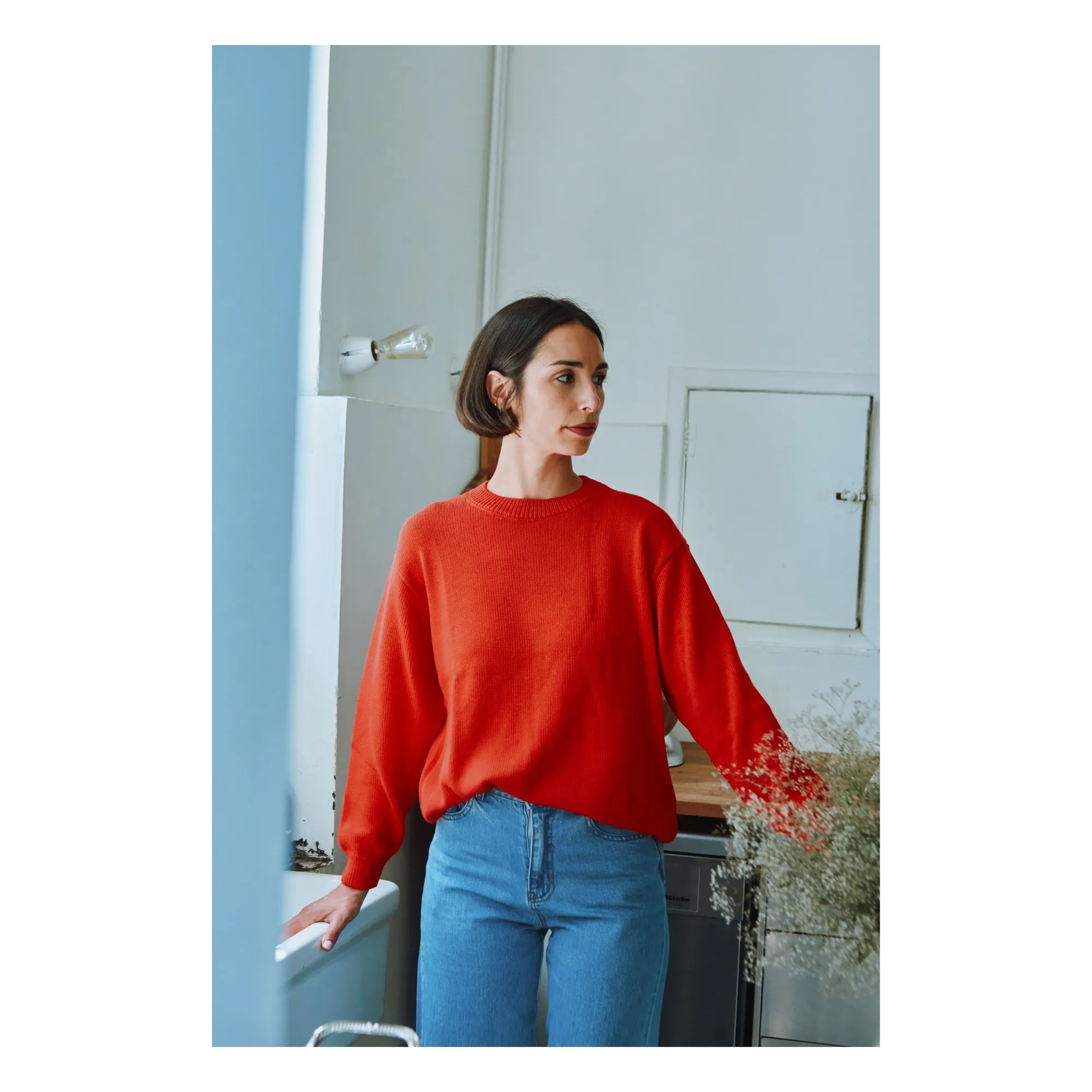 The Rouge Organic Cotton Sweater | Red- Product image n°1